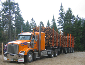 Camion vedette de transport du bois (Québec) : innover durablement.